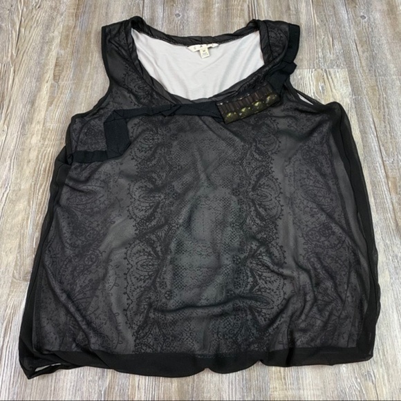 CAbi Illusion Style 155 Layered Tank Black Size M - Picture 2 of 8